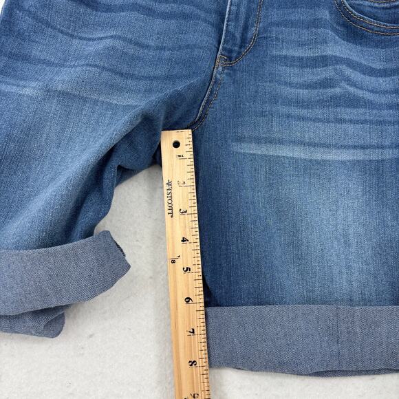 Democracy Jean Shorts Womens Size 10 Blue Ab Solutions Stretch Denim Rolled Cuff - Picture 7 of 9
